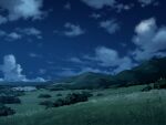  cloud cloudy_sky field game_asset grass mountain mountainous_horizon night no_humans non-web_source official_art outdoors rural scenery self-datamine sky subarashiki_hibi variant_set 