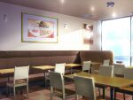  ceiling_light chair day food game_asset indoors no_humans non-web_source official_art restaurant self-datamine subarashiki_hibi table variant_set window 