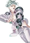  bad_id bad_pixiv_id blue_eyes blue_hair giorno_giovanna hindao jojo_no_kimyou_na_bouken lipstick makeup male_focus snake solo 