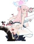  1girl after_anal ahegao angel_wings animal_dildo anus bar_censor blue_archive blush breasts censored commentary_request covered_nipples dildo distorted_halo dress feathered_wings female_orgasm from_behind gaping gradient_halo hair_bun hair_ornament hair_scrunchie halo hands_on_own_ass highres horse_dildo huge_breasts huge_dildo long_hair low_wings mika_(blue_archive) moaning multicolored_halo muranisaki open_mouth orgasm pantyhose partial_commentary peeing pink_hair pink_halo puffy_nipples pussy rolling_eyes scrunchie sex_toy single_side_bun sleeveless sleeveless_dress solo sound_effects spread_anus spreading_own_anus squatting torn_clothes torn_pantyhose white_background white_pantyhose white_wings wings wrist_scrunchie yellow_eyes 