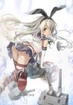  :3 anchor ass blonde_hair blush brown_eyes elbow_gloves gloves hairband kantai_collection lif long_hair looking_at_viewer looking_back rensouhou-chan shimakaze_(kantai_collection) skirt striped striped_legwear thighhighs white_gloves 