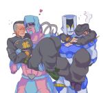 2boys blue_eyes blush carrying carrying_person closed_mouth commentary_request crazy_diamond diamond_wa_kudakenai dollar_sign green_shoes heart higashikata_josuke highres hug hug_from_behind jojo_no_kimyou_na_bouken male_focus mmi_k092 multicolored_hair multiple_boys nijimura_okuyasu pompadour scar scar_on_face school_uniform shoes short_hair simple_background stand_(jojo) the_hand_(stand) two-tone_hair undercut white_background yellow_eyes 