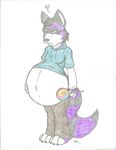  angry belly candy hoodie huge_belly hyper hyper_belly hyper_pregnancy lollipop male male_pregnancy mammal overweight pregnant raccoon standing wad 