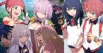  5girls 6+boys armor asanaka_yomogi asukagawa_chise black_hair black_shirt black_skirt black_suit blonde_hair blue_eyes blue_hair blush boots borr bow bowtie breasts brown_hair cleavage closed_eyes closed_mouth collared_shirt couple epaulettes facial_hair formal_clothes frills gauma gloves green_eyes green_hair grey_hair gridman_universe gridman_universe_(movie) hair_between_eyes hair_ornament hairclip halo hetero hibiki_yuuta highres jacket large_breasts long_hair long_sleeves looking_at_viewer mask max_(ssss.gridman) minami_yume minami_yume_(relive) mole mole_under_mouth multicolored_hair multiple_boys multiple_girls necktie official_art one_eye_closed open_clothes open_mouth pleated_skirt purple_hair purple_skirt red_bow red_hair samurai_calibur school_uniform science_fiction scrunchie shinjou_akane shinjou_akane_(new_order) shirt short_hair short_sleeves sitting skirt smile suit sweater takarada_rikka thighhighs thighs twintails vit weapon white_boots white_gloves white_shirt wrist_scrunchie yellow_eyes 