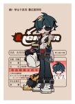 1boy bandaged_hand bandages bandaid bandaid_on_face black_pantyhose chain chibi chibi_only closed_mouth collared_shirt commentary_request green_eyes green_hair hair_over_one_eye lighter_(zenless_zone_zero) looking_at_viewer male_focus pantyhose red_shirt shirt solo sunglasses washan white_shirt zenless_zone_zero 