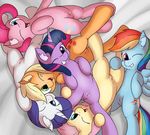  applejack_(mlp) blonde_hair blue_eyes blue_fur ear_fluff equine fearingfun female feral fluttershy_(mlp) freckles friendship_is_magic fur green_eyes group hair horn horse lesbian long_hair lying mammal multi-colored_hair my_little_pony on_back one_eye_closed orange_fur pegasus pink_fur pink_hair pinkie_pie_(mlp) pony purple_eyes purple_fur purple_hair pussy rainbow_dash_(mlp) rainbow_hair rarity_(mlp) twilight_sparkle_(mlp) unicorn white_fur winged_unicorn wings yellow_fur 