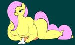  anthro anthrofied balls cum dickgirl equine fluttershy_(mlp) freebird11 friendship_is_magic fur hair horse horsecock intersex long_hair mammal muscles my_little_pony nude penis pink_hair solo yellow_fur 