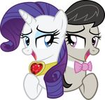  absurd_res alpha_channel black_hair blue_eyes bow_tie duo equine eyeshadow female feral friendship_is_magic fur grey_fur hair hi_res horn horse makeup mammal my_little_pony octavia_(mlp) open_mouth plain_background pony purple_hair quanno3 rarity_(mlp) smile transparent_background unicorn vector white_fur 