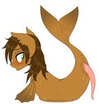  aroused blush brown_hair equine erection feral fins genital_slit green_eyes hair horse hybrid lonewolfkait long_hair long_penis looking_back male mammal marine my_little_pony open_mouth penis pink_penis plain_background pony sea_pony seapony slit solo tapering_penis white_background 