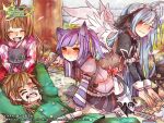  1boy 3girls ^_^ animal_ears antenna_hair artist_name artist_request avatar_(eco) bastet_lore black_dress black_hairband black_skirt blue_hair bow bow_hairband brown_corset brown_eyes brown_hair cat_ears cat_tail closed_eyes company_name cookie copyright_logo copyright_notice corset drawing_on_another's_face dress drooling emil_chronicle_online food frilled_jacket frills green_jacket hagoromo hairband hakama holding holding_pen holding_stuffed_toy jacket japanese_clothes kimono logo lying maid_headdress mitama_kyrie multiple_girls neck_ribbon official_alternate_costume official_art one_eye_closed pen pink_bow pink_kimono purple_jacket purple_shirt red_hakama red_ribbon ribbon shawl shirt skirt sleeping smile striped_clothes striped_shirt stuffed_toy tail tail_bow tail_ornament twintails two-tone_kimono white_kimono white_shirt white_wings wings yagasuri 