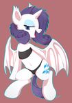  aosion bat_pony blue_eyes bra cutie_mark equine eyeshadow fangs female feral friendship_is_magic fur hair horn horse makeup mammal my_little_pony open_mouth panties plain_background pony purple_hair rarity_(mlp) solo tongue tongue_out underwear unicorn white_background white_fur wings 