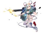  1girl 404_game_re:set :q absurdres after_burner_(game) ammunition ammunition_belt animal_ears anode_(404_game_re:set) boots breasts cable cable_tail cleavage cleavage_cutout closed_mouth clothing_cutout cropped_jacket fake_animal_ears fingerless_gloves firing full_body gatling_gun gloves green_jacket highleg highleg_leotard highres jacket leotard looking_at_viewer mechanical_ears mechanical_tail medium_breasts medium_hair mouse_ears mouse_tail muzzle_flash official_art open_clothes open_jacket orange_eyes personification short_sleeves sideless_leotard sideless_outfit simple_background solo star_(symbol) tail thigh_strap thighhighs third-party_source tongue tongue_out white_background white_boots white_gloves white_hair white_leotard white_thighhighs yuugen 