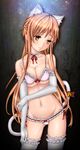  animal_ears asuna_(sword_art_online) bra cleavage nekomimi pantsu pitui1996 sword_art_online tail thighhighs underboob 