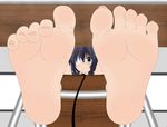  1girl animated animated_gif barefoot chuunibyou_demo_koi_ga_shitai! feet leash long_toenails pov smell soles steam sweat takanashi_rikka toenails toes 
