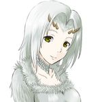  bad_id bad_pixiv_id breasts dark_souls dragon_girl fur horns long_hair medium_breasts mero_(hope7518) priscilla_the_crossbreed scales smile solo souls_(from_software) upper_body white_hair yellow_eyes 