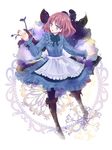  :o apron black_legwear blue_eyes blue_skirt boots bow brown_hair frills full_body haou knee_boots lily_(shiei_no_sona-nyl) pantyhose shiei_no_sona-nyl short_hair skirt solo steampunk_(liarsoft) 