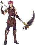  1boy armor artist_request black_boots black_gloves black_pants black_trim boots brown_armor closed_mouth collarbone full_body game_asset gloves grey_armor hair_between_eyes hand_up highres holding holding_scythe l'arc_berg_sickle leather_armor light_smile looking_at_viewer male_focus messy_hair official_art pants pauldrons red_eyes red_hair red_vest scythe short_hair shoulder_armor simple_background single_pauldron solo standing tate_no_yuusha_no_nariagari tate_no_yuusha_no_nariagari_rise transparent_background two-tone_armor v-shaped_eyebrows vambraces vassal_scythe_(demon_dragon_scythe)_(tate_no_yuusha_no_nariagari) vassal_scythe_(tate_no_yuusha_no_nariagari) vest 