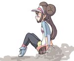  anal artist_request bestiality brown_hair clothed_sex creature_inside double_penetration dugtrio highres mei_(pokemon) pokemon vaginal 