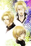  bandage blonde_hair blue_eyes final_fantasy final_fantasy_vii looking_at_viewer rufus_shinra smile tetra_takamine 