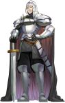  1boy armor armored_boots artist_request black_gloves black_pants blonde_hair boots brown_eyes cape character_request facial_hair full_body game_asset gloves grey_armor grey_boots grey_cape grey_tunic hand_on_own_hip helmet highres looking_at_viewer male_focus mustache official_art pants parted_lips pauldrons planted planted_sword scabbard sheath shoulder_armor simple_background smirk solo sword tate_no_yuusha_no_nariagari tate_no_yuusha_no_nariagari_rise transparent_background tunic unsheathed vambraces weapon 