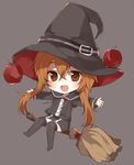  :d angela_(arisaka_ako) apple borrowed_character broom broom_riding brown_eyes brown_hair chibi food fruit hat long_hair md5_mismatch mishima_kurone open_mouth original sidesaddle smile solo thighhighs witch_hat 