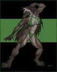  bikini canine female fit fitness flexing green_eyes invalid_color krinkels mammal muscles muscular_female pinup pose solo swimsuit 