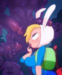  adventure_time animal_ears big_breasts blonde_hair blue_eyes blush breasts clothing doxy female fionna_the_human hair hat human male mammal not_furry open_mouth penis purple_skin rabbit_ears shirt straight sword tombstone tongue tongue_out uncut undead weapon zombie 