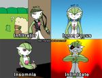  big_boss cosplay english_text female gardevoir harijizo konami metal_gear_solid naked_snake nintendo pok&#233;mon pok&eacute;mon red_eyes sweat text video_games whimsicott 