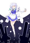  absurdres braid closed_eyes flx highres izayoi_sakuya maid maid_headdress solo touhou twin_braids 