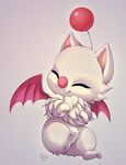  ambiguous_gender eyes_closed falvie final_fantasy fur moogle plain_background smile solo video_games white_fur wings 