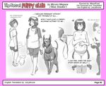  ? blush canine checkup collar comic doctor dog english_text eyes_closed female great_dane greyscale heart_monitor human leash mammal mizuiro_megane monochrome pink_borders plain_background pregnant scarf sketch text topless translated walking white_background 