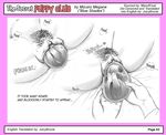  amniotic_sac anatomically_correct birth canine close-up comic cub dog english_text female greyscale human mammal mizuiro_megane monochrome nope panting pink_borders plain_background pussy sketch spread_legs spreading text translated what white_background young 