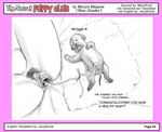  birth canine close-up comic cub dog english_text eyes_closed female gaping great_dane greyscale human lying mammal mizuiro_megane monochrome pink_borders plain_background pussy sketch text translated umbilical_cord white_background young 