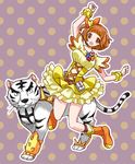  1girl animalization choker cosplay cure_pine cure_pine_(cosplay) fresh_precure! gamagoori_ira kill_la_kill magical_girl mankanshoku_mako orange_choker precure short_hair skirt spikes sunasu-tamako tiger 