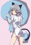  animal_ears ass bottomless dress_shirt fixed nekomimi sanya_v_litvyak strike_witches strike_witches_2 tail tamura_masafumi 