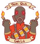  fire looking_at_viewer mask middle_finger pyro team_fortress_2 text 
