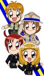  4girls california_highway_patrol campaign_hat chp_trouser_stripe futari_wa_precure futari_wa_precure_max_heart hands_on_hip hands_on_hips hat hino_akane hino_akane_(smile_precure!) holster kise_yayoi los_angeles_county_sheriff&#039;s_department los_angeles_county_sheriff's_department los_angeles_police_department misumi_nagisa multiple_girls natsuki_rin necktie police police_uniform precure salute san_francisco_police_department schneider_(sierra-77) smile_precure! standing uniform yes!_precure_5 yes!_precure_5_gogo! 