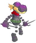  cyborg disembodied_limb dual_wielding fusion greenmarine holding magnet metal_gear_(series) metal_gear_rising:_revengeance monsoon_(metal_gear_rising) power_connection rayman rayman_(character) red_scarf sai_(weapon) scarf trait_connection 