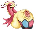  &lt;3 after_sex blush cum cum_in_pussy cum_inside cum_on_pussy female gaping gaping_pussy half-closed_eyes milotic nintendo plain_background pok&#233;mon pok&eacute;mon pussy san_ruishin solo sweat urethra video_games white_background 