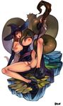  1girl blush breasts brown_hair dr.wolf dragon&#039;s_crown dragon's_crown female hat huge_breasts large_breasts long_hair nipples octopus open_mouth purple_eyes pussy red_hair solo sorceress_(dragon&#039;s_crown) sorceress_(dragon's_crown) spread_legs staff sweat tentacle uncensored weapon witch_hat 