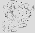  ? animal_ears anthro areola big_breasts breasts cat cat_ears catgirl darkstalkers disembodied_penis duo erect_nipples erection faceless_male felicia_(darkstalkers) feline female hair huge_breasts long_hair male mammal monochrome nipples not_furry penis sex smile straight thecon titfuck video_games 