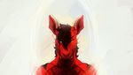  artist bust dragon dragonnamedred facial_hair hair horn invalid_tag looking_at_viewer male onigiri-whut red_theme simple_background solo 