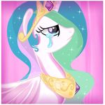  crying equine female feral friendship_is_magic hair hi_res horn horse long_hair mammal multi-colored_hair my_little_pony pink_eyes pony princess_celestia_(mlp) sad solo tears winged_unicorn wings xwhitedreamsx 