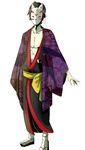  bad_id bad_pixiv_id fox_mask full_body japanese_clothes katana kimono male_focus mask simple_background solo sword weapon yukata_(yume_2kki) yume_2kki 