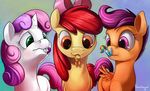  apple_bloom_(mlp) applejack_(mlp) blonde_hair blue_fur bow cub equine female feral friendship_is_magic fur green_eyes group hair horn horse macro mammal micro my_little_pony orange_fur pegasus pony ponythroat purple_eyes purple_hair rainbow_dash_(mlp) rarity_(mlp) red_hair scootaloo_(mlp) sweetie_belle_(mlp) two_tone_hair unicorn vorarephilia vore white_fur wings yellow_fur young 