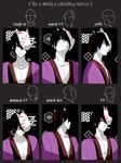  black_hair chart expressionless fox_mask highres japanese_clothes kimono kuroha_ai mask yukata_(yume_2kki) yume_2kki 