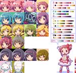  6+girls akemi_homura animal_ears arm_up bespectacled black_hair blonde_hair blue_eyes blue_hair brown_eyes brown_hair child colorized commentary_request cosplay crossdressing crying crying_with_eyes_open drill_hair food food_in_mouth girl_with_bear_(madoka_magica) glasses gloves green_eyes green_hair grin hair_ornament hair_ribbon hairband hairclip hat i'm_such_a_fool kamijou_kyousuke kaname_junko kaname_madoka kaname_madoka_(cosplay) kaname_tatsuya kyubey magical_girl mahou_shoujo_madoka_magica miki_sayaka multiple_boys multiple_girls oktavia_von_seckendorff open_mouth outline parted_lips pink_eyes pink_hair pixel_art pocky red_eyes red_hair ribbon sakura_kyouko saotome_kazuko sb_(coco1) shizuki_hitomi short_twintails smile soul_gem spoilers sprite_sheet standing tears tomoe_mami translation_request twintails ultimate_madoka witch_(madoka_magica) wraith_(madoka_magica) yellow_eyes yoshihiko_(eris0424) 