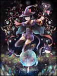  androgynous animal_ears black_legwear blue_eyes cat cat_ears chibi ears_through_headwear full_body hat kuroi kuroinyan multiple_others pixiv_fantasia pixiv_fantasia_fallen_kings pixiv_fantasia_new_world short_hair solo tail thighhighs wand witch_hat 