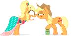  absurd_res alpha_channel applejack_(mlp) applejewel_(mlp) changeling cute cutie_mark duckface equine eye_contact female feral friendship_is_magic grin hi_res horse mammal my_little_pony photo pony queen_chrysalis_(mlp) smile square_crossover zutheskunk 