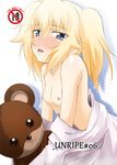  blonde_hair blue_eyes blush nasuhara_anastasia nipples onii-chan_dakedo_ai_sae_areba_kankeinai_yo_ne small_breasts stuffed_animal stuffed_bear stuffed_toy teddy_bear tongue twintails 